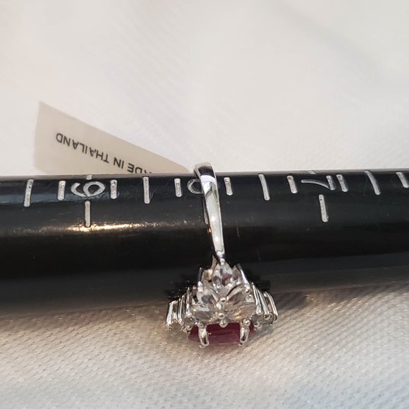 Ruby White Topaz Sterling Silver Ring SZ 8 TGW - Picture 14 of 14